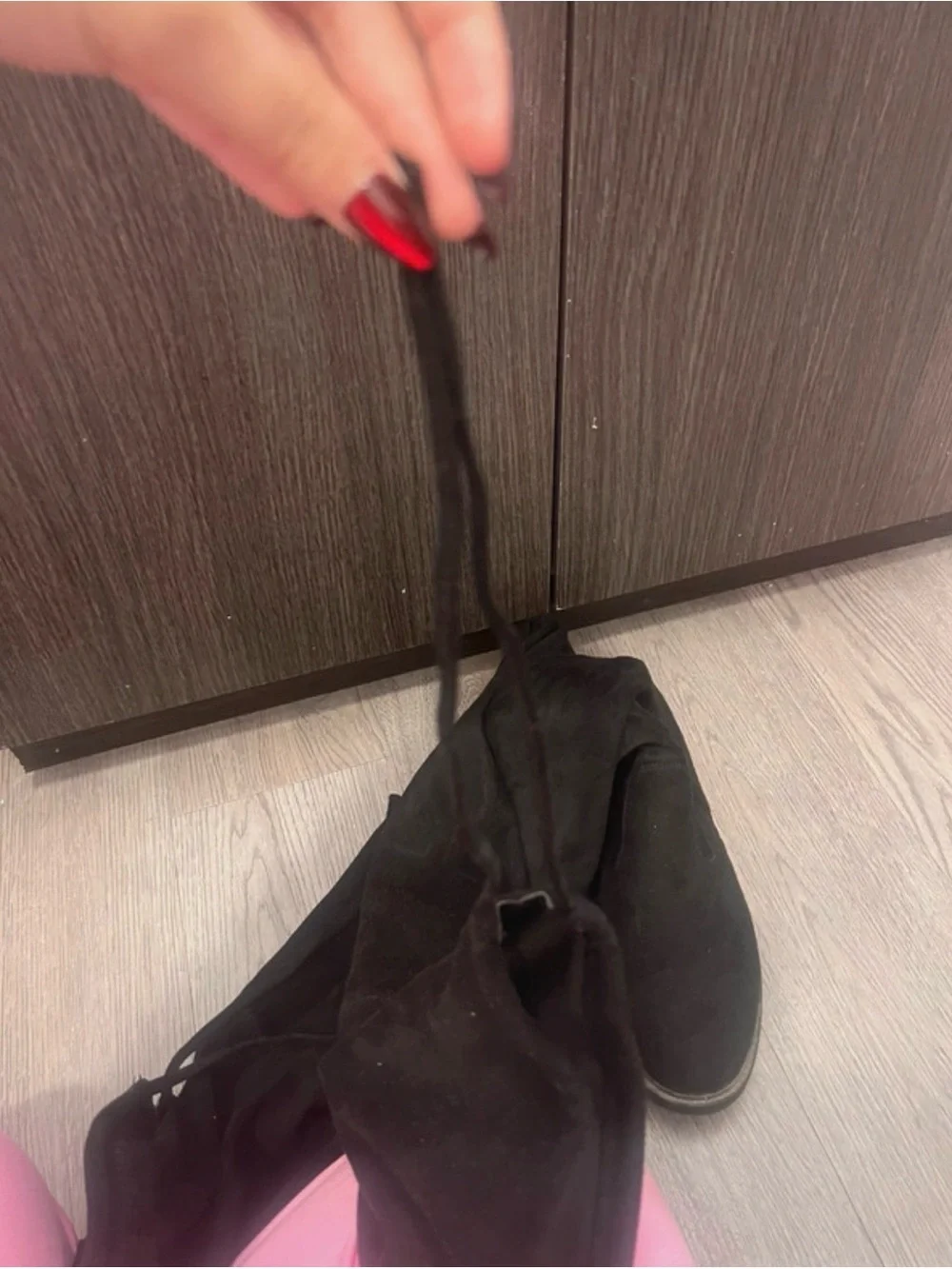 Black Over-the-Knee Suede Boots